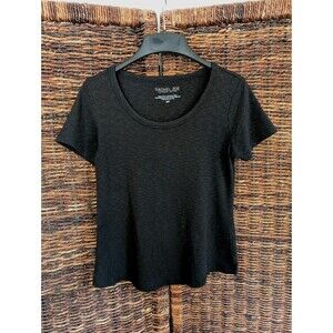 Rachel Zoe Short Sleeve Tee Shirt Womens Small Black Space Dye Casual Athleisure